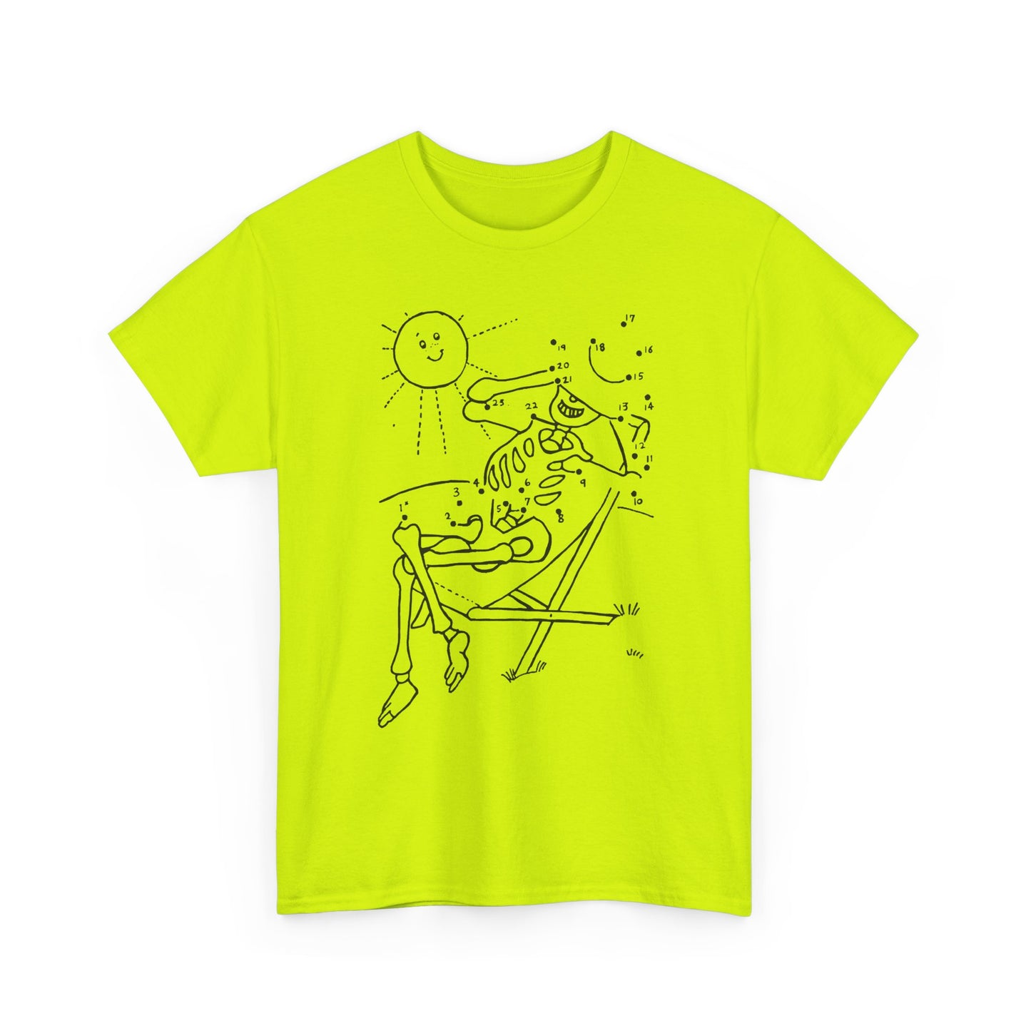 connect the dots skeleton sun tanning tshirt