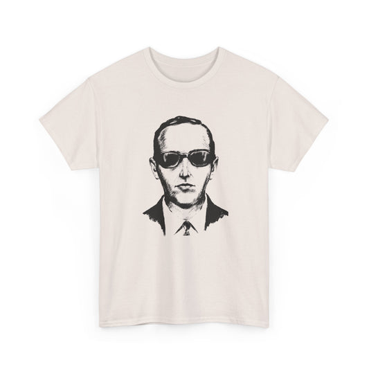 d.b. cooper fbi sketch large head tshirt