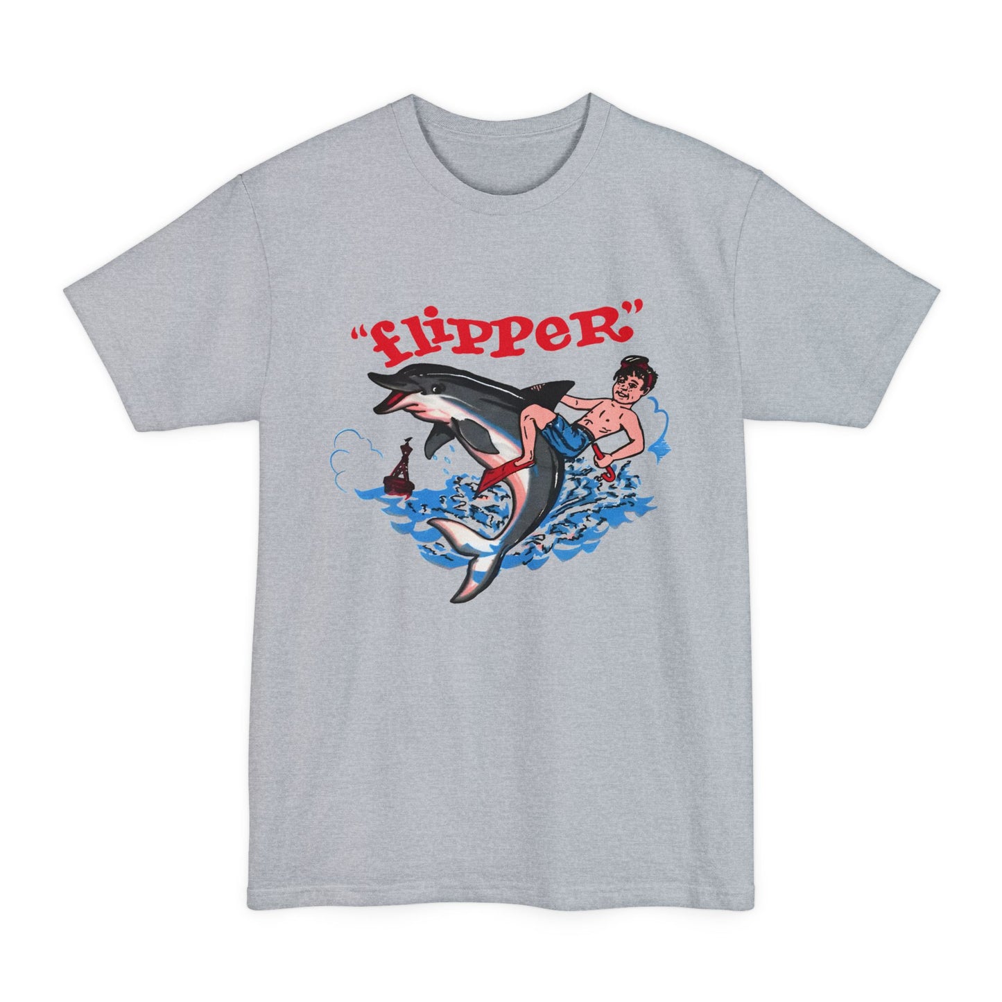 oversized 1960s miami seaquarium flipper the dolphin vintage reproduction unisex tall beefy tshirt