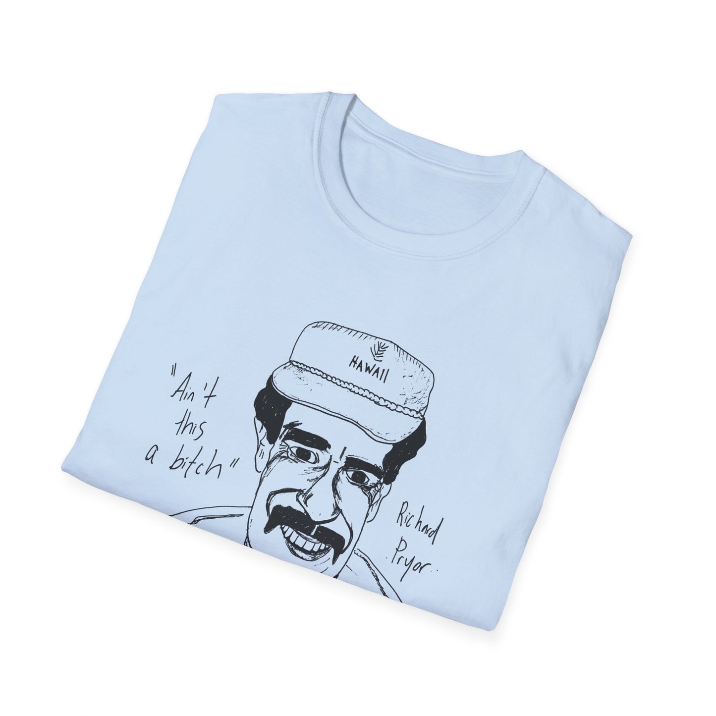 fan art and original drawing of a popular 1980s comedian ain't this a bitch tshirt