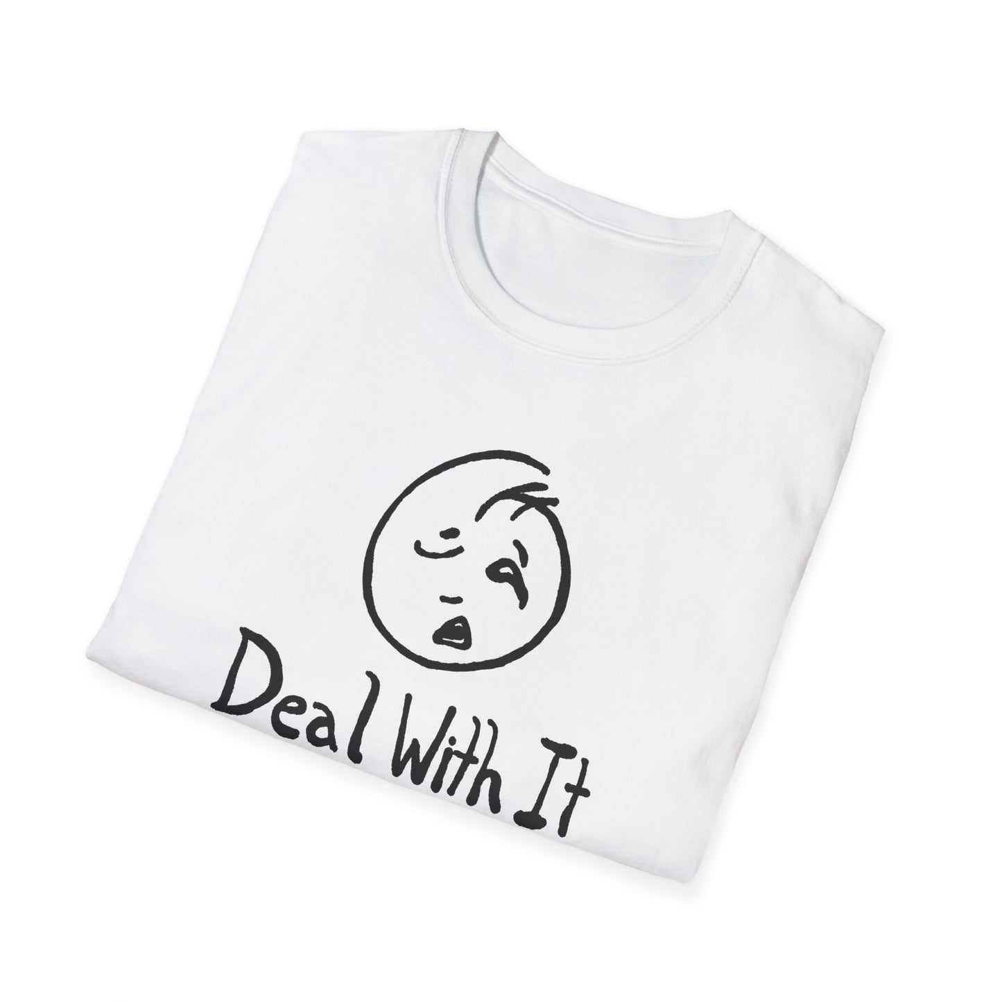 deal with it weird sad guy tshirt
