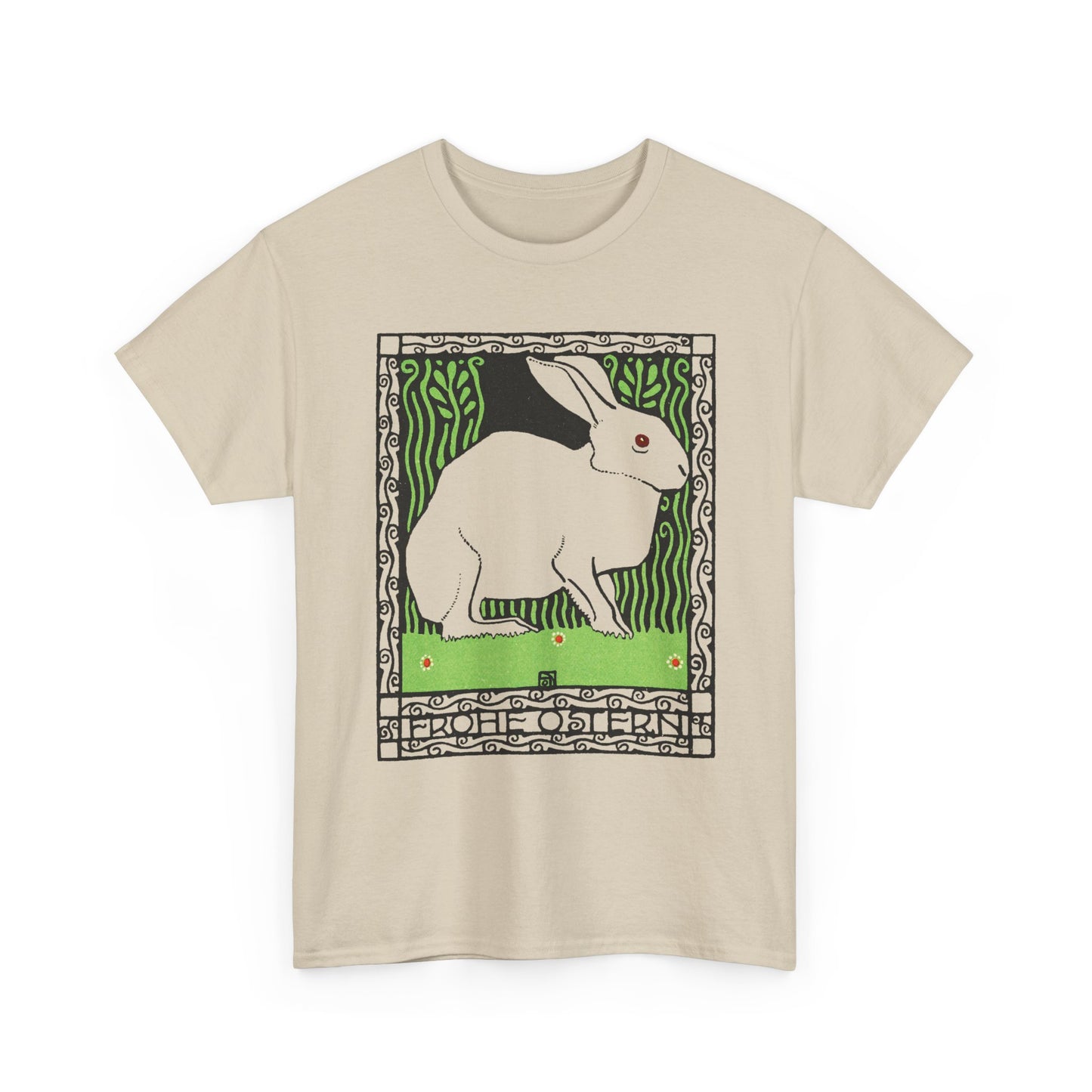 1909 josef von diveky happy easter (frohe ostern) color lithograph bunny reproduction tshirt