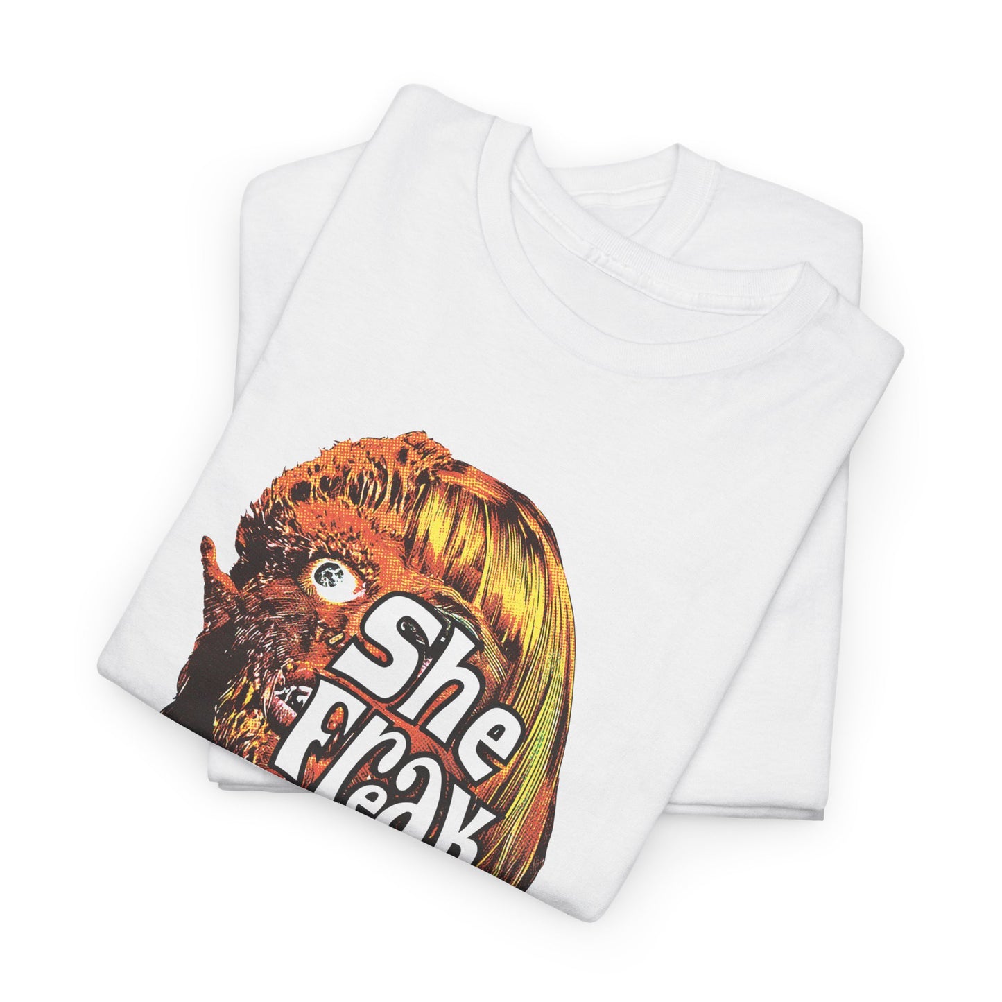 she freak 1967 exploitation horror film comic halftone style tshirt