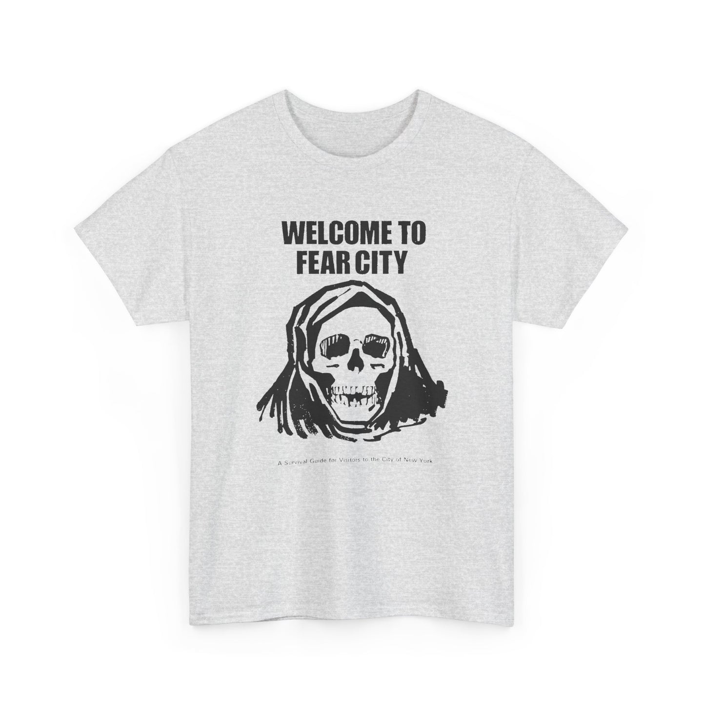 welcome to fear city 1975 new york pamphlet skull tshirt
