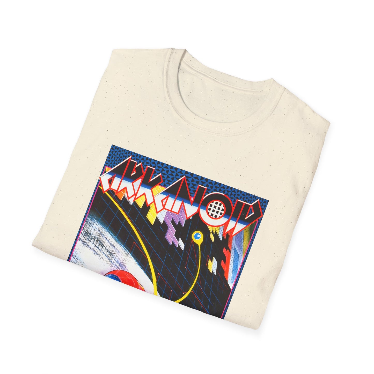 vintage reproduction video game tshirt 1986 arkanoid block breaking game tshirt