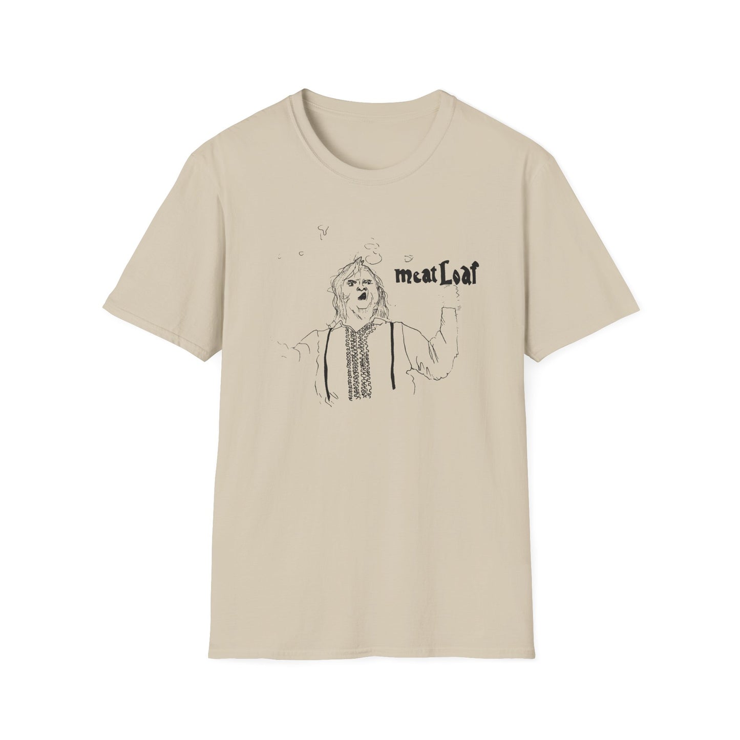 original drawing meat loaf, michael lee aday, bat out of hell singer fan art tshirt