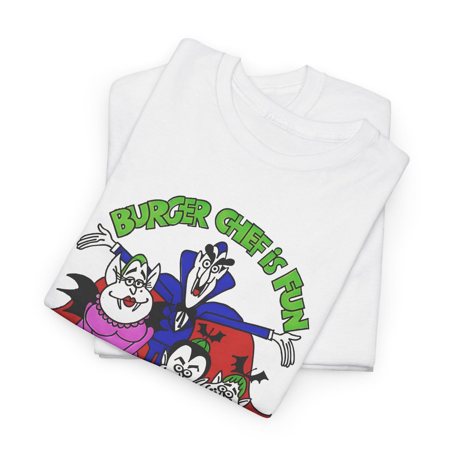 1970s burger chef is fun for the whole fangmily reproduction tshirt