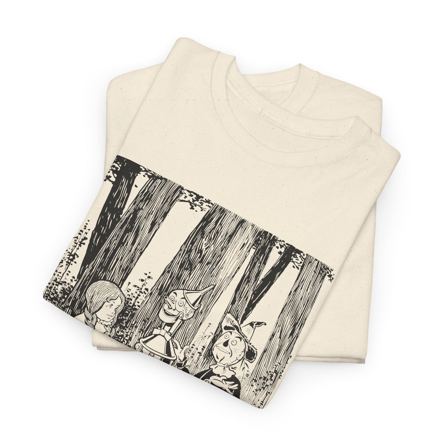 1900 w.w denslow's illustration for the wonderful wizard of oz dorothy and friends in forest tshirt