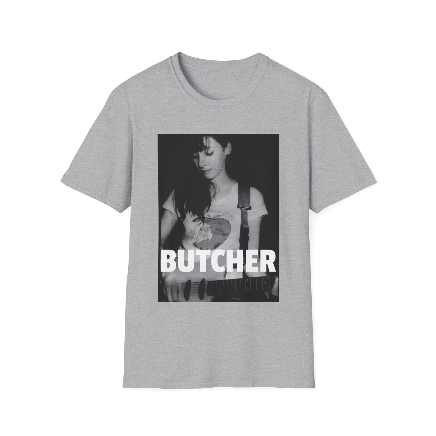 bilinda butcher from my bloody valentine playing guitar tshirt