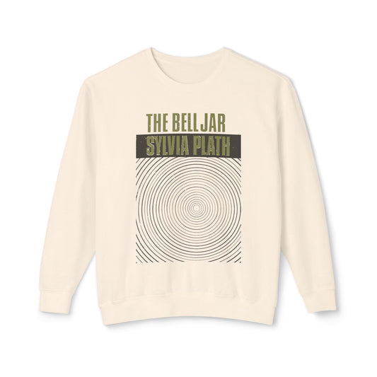 1963 book by sylvia plath "the bell jar" book cover on a 100% cotton sweatshirt