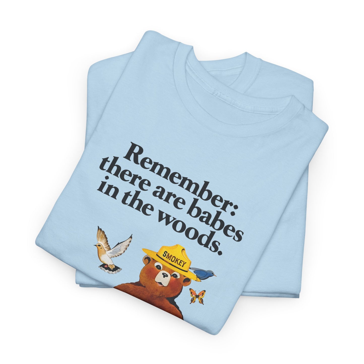 vintage smokey the bear babes in the woods reproduction tshirt