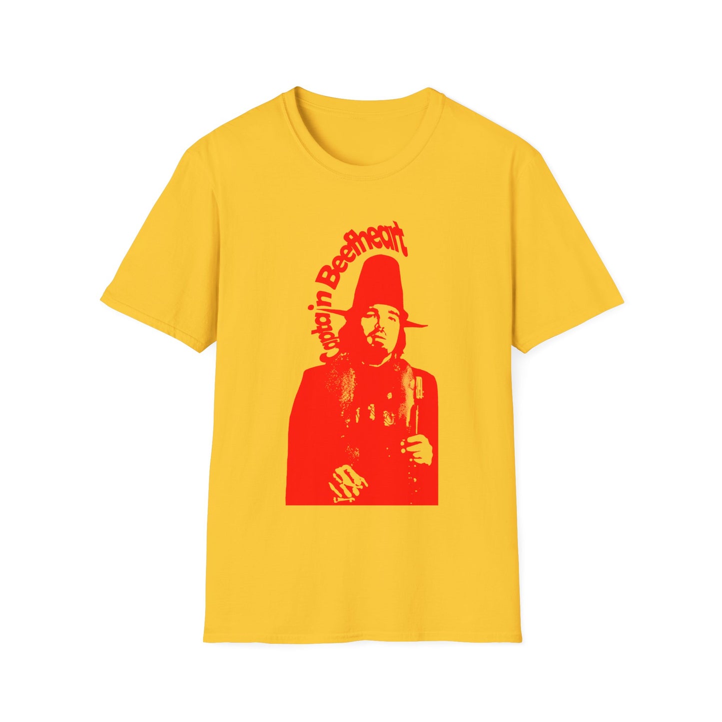 captain beefheart stencil in red tshirt