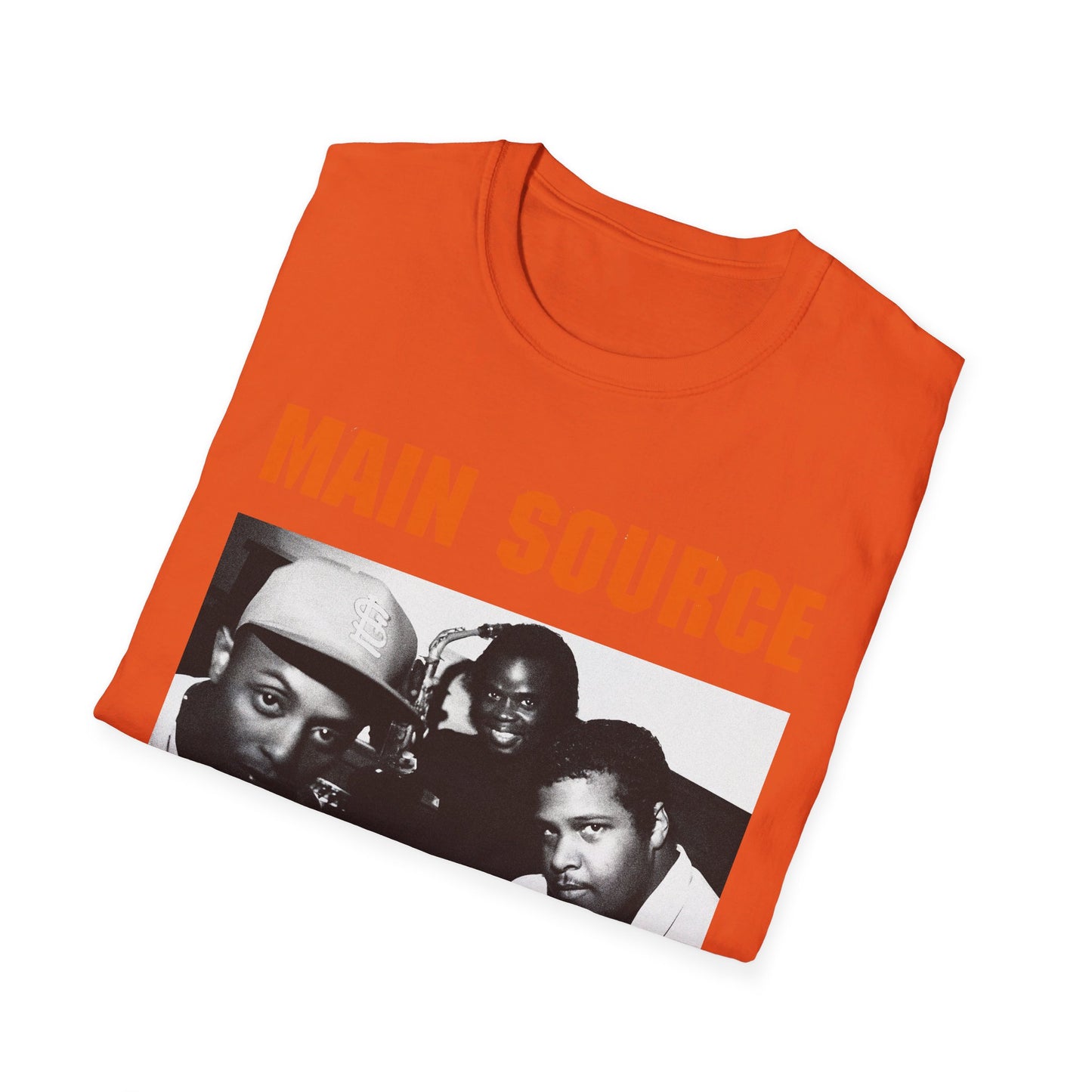 main source 90's hip hop legends photo on the couch tshirt