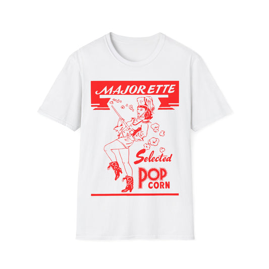 majorette vintage popcorn bag logo in red tshirt