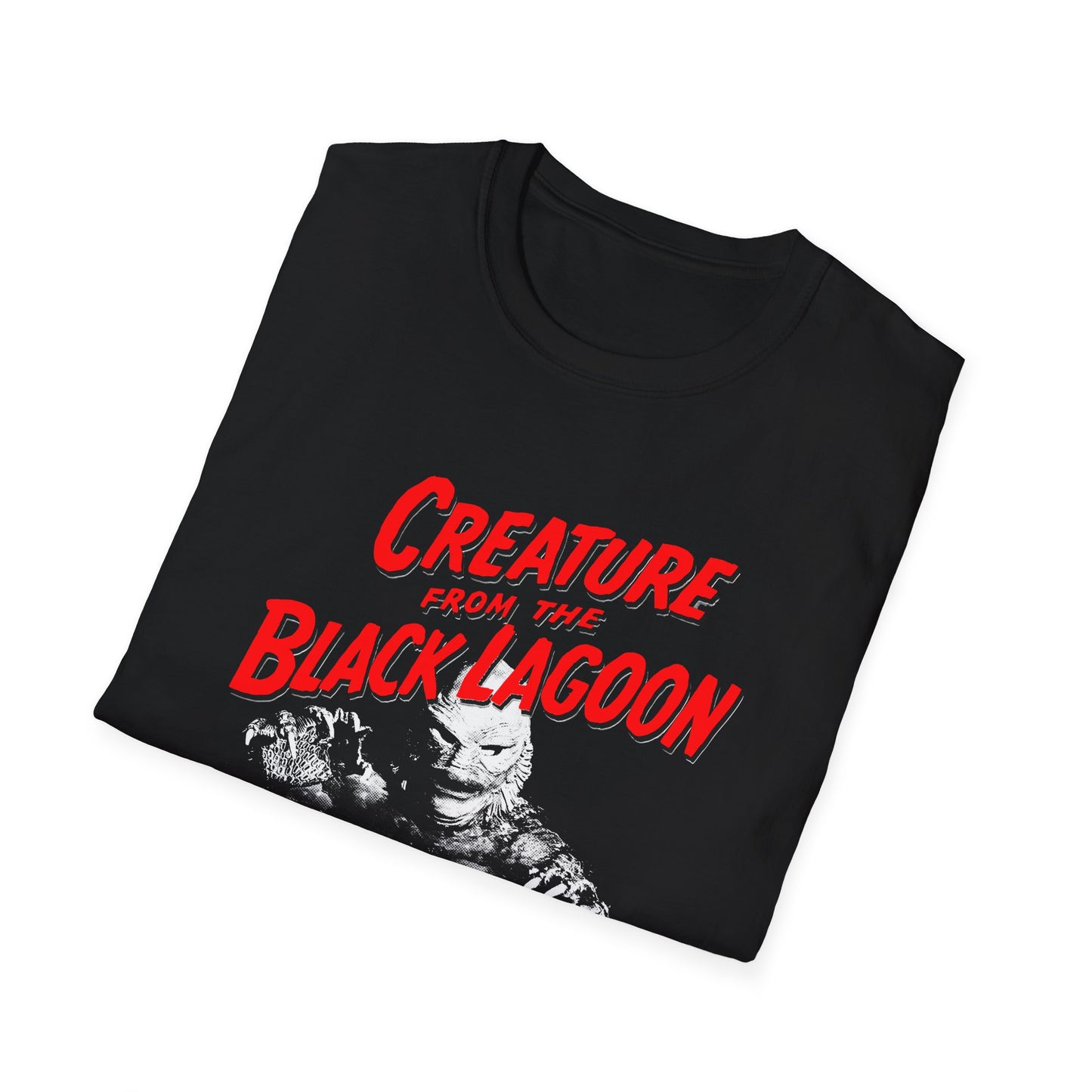 1954 creature from the black lagoon custom reproduction in red tshirt