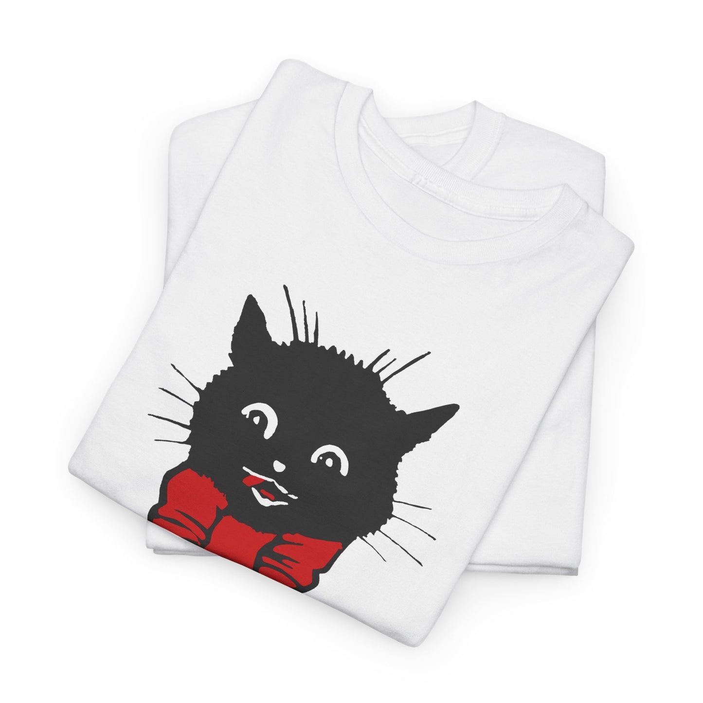 1922 calendar card graphic by unknown artist good luck cat tshirt