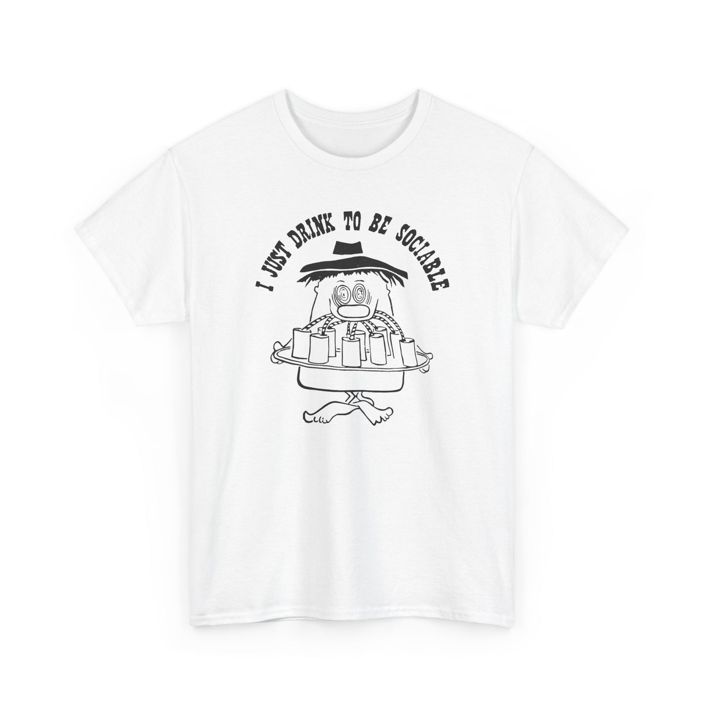 vintage i just drink to be sociable reproduction tshirt