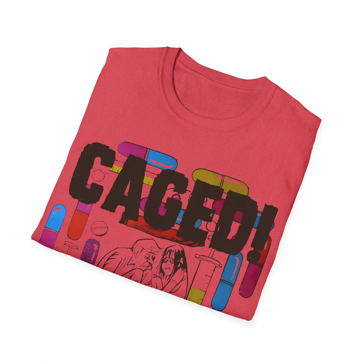 1960s/70s anti-drug poster tshirt "CAGED!" by smartset smarteen s.o.s tshirt