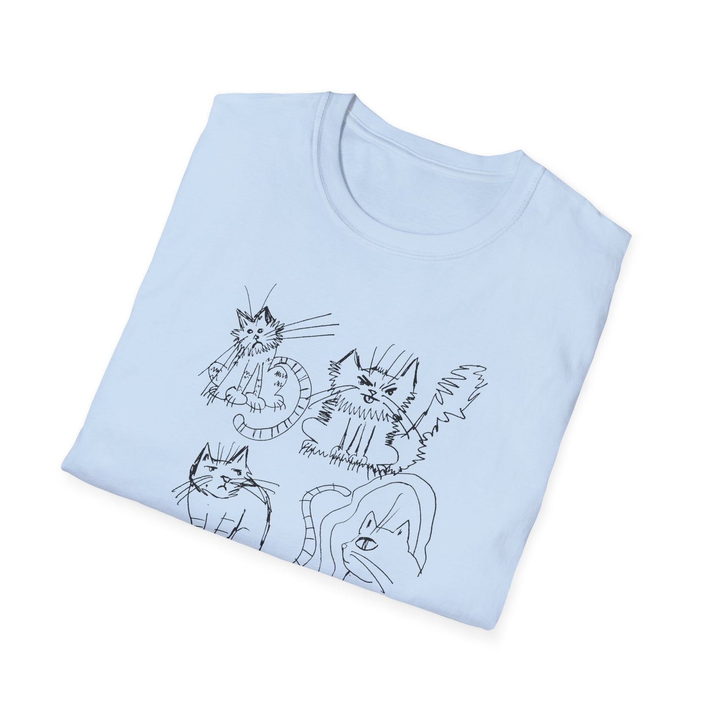 original drawing seven cats tshirt