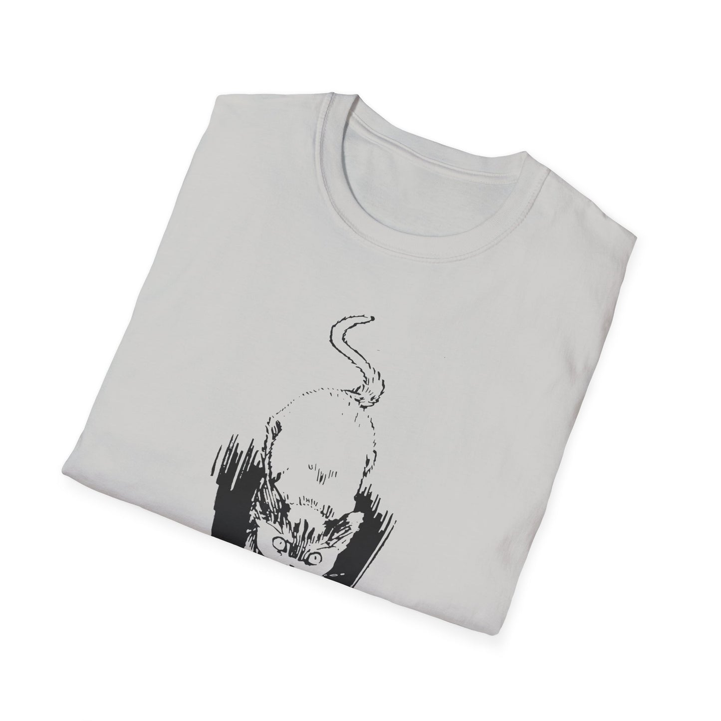 1896 spooked cat from songs for little people monograph illustration by h. stratton tshirt