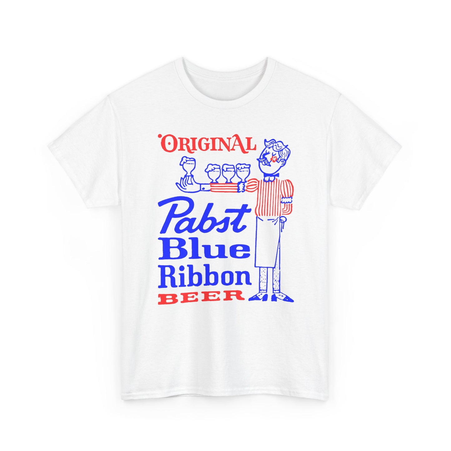 1960s original pabst blue ribbon beer graphic custom edit tshirt