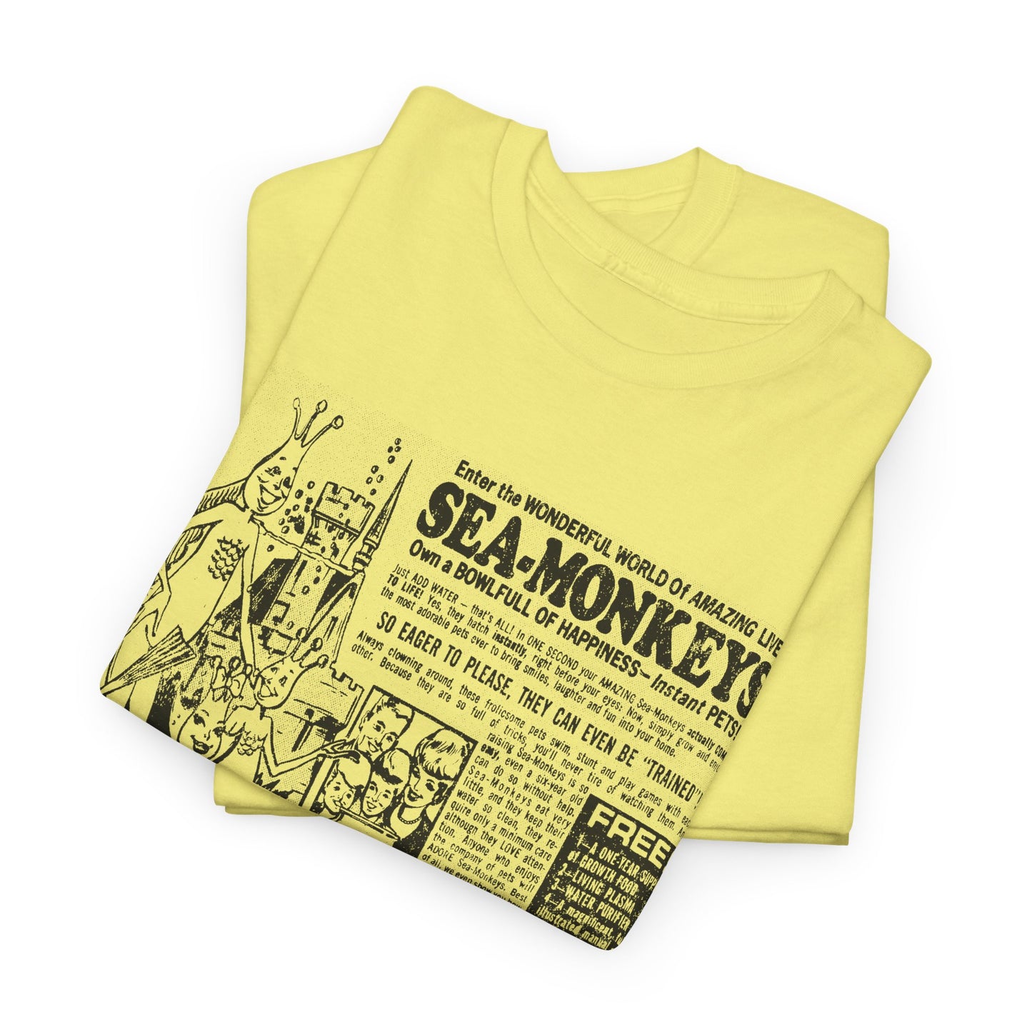 1973 sea monkeys insta pet advert black and white reproduction tshirt