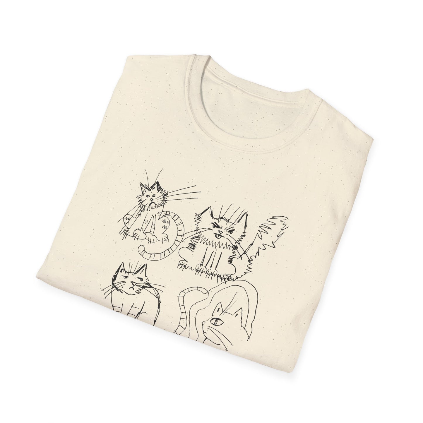original drawing seven cats tshirt