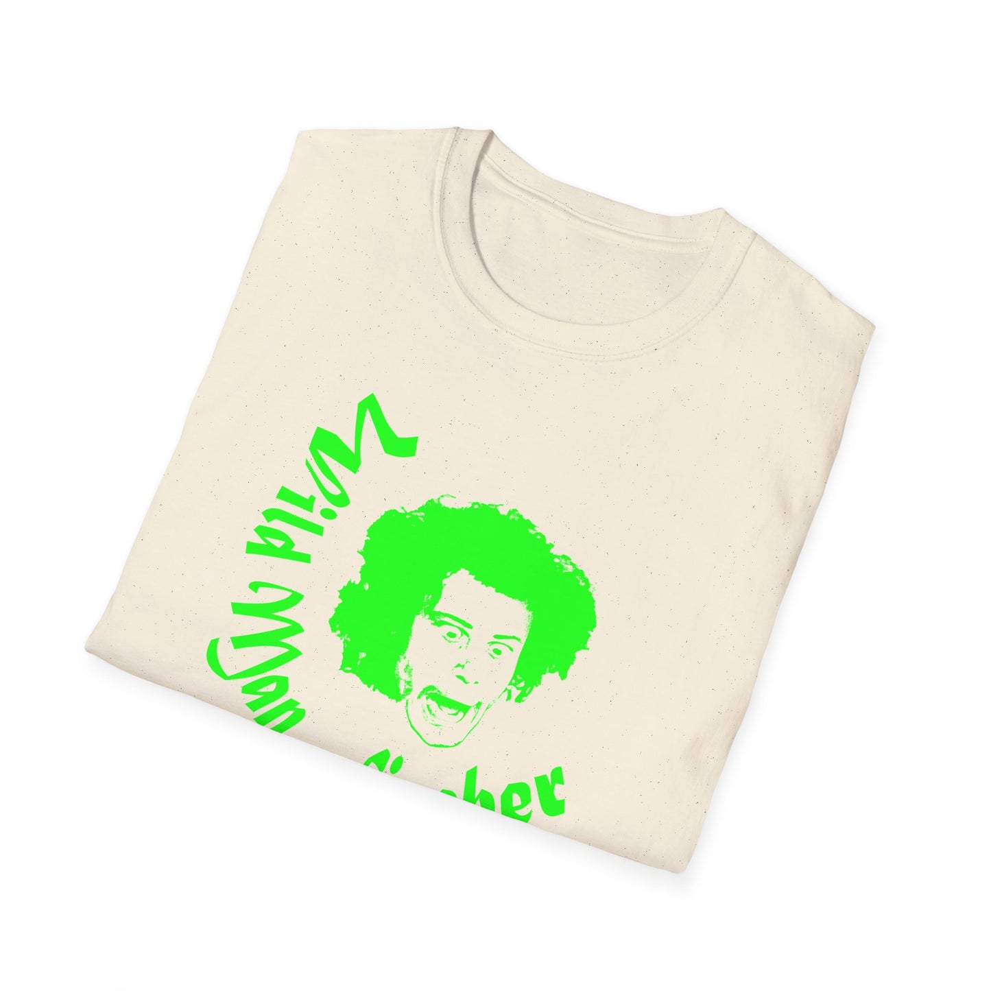 wild man fischer neon green stencil tshirt
