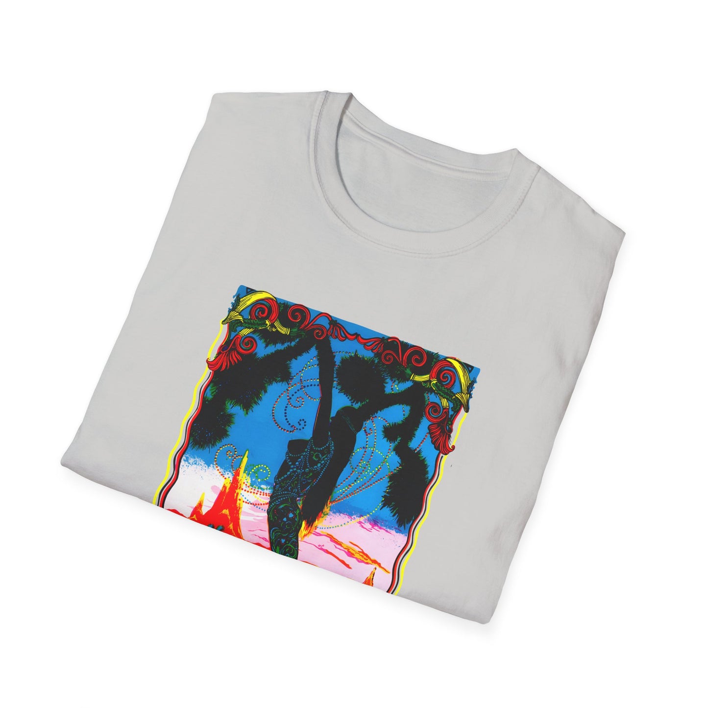 1960s dessert blossom black light psychedelic poster tshirt