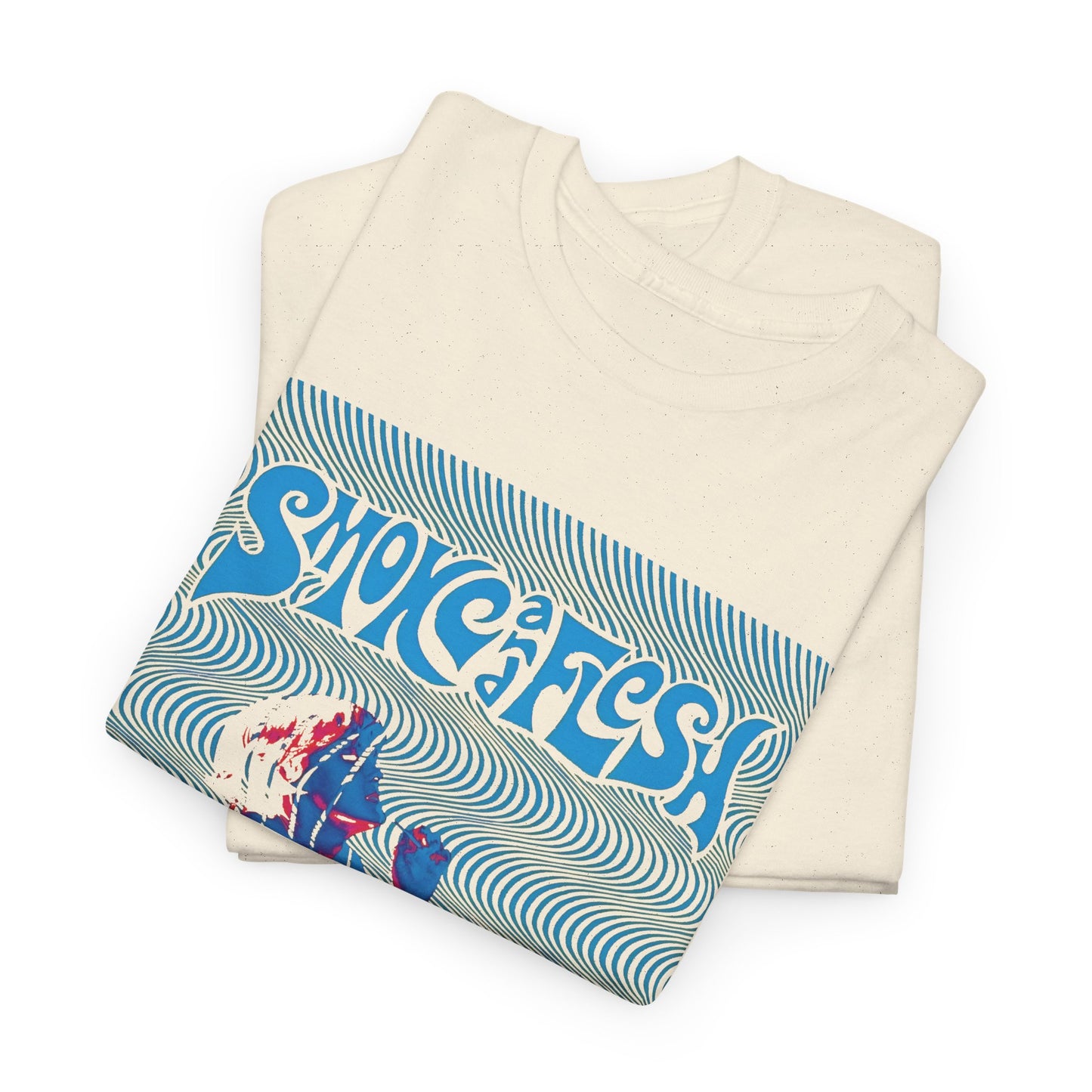 1960s psychedelic poster smoke and flesh reproduction tshirt