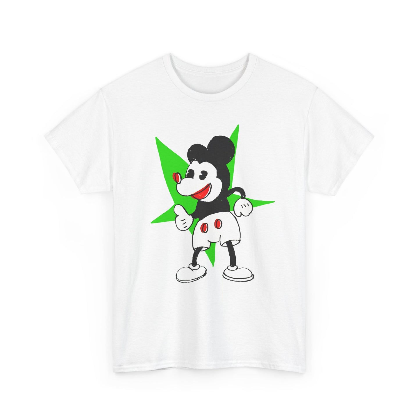 vintage japanese mickey with weird green star fan art tshirt