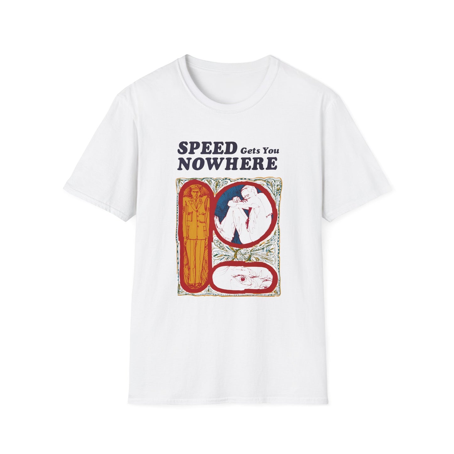 1970s anti drug campaign poster speed gets you nowhere tshirt