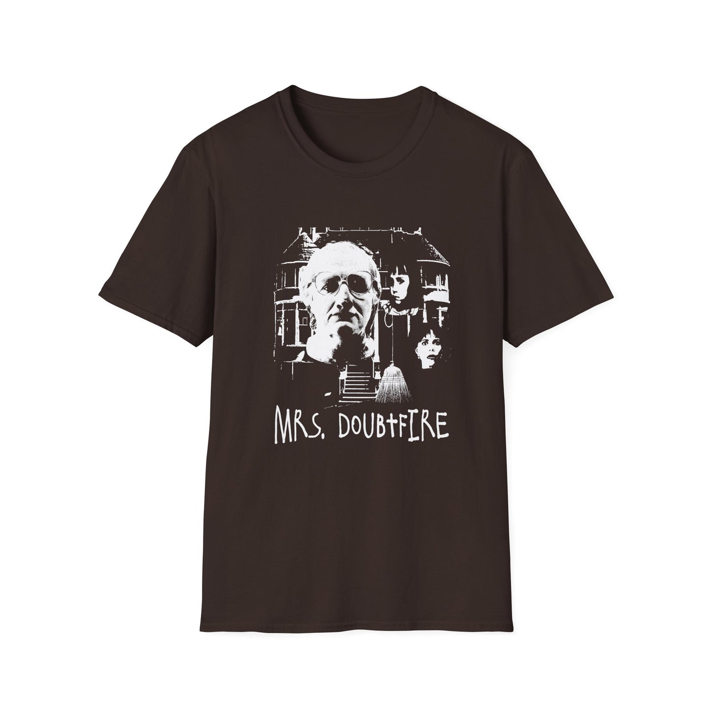 mrs. doubtfire fan art scary collage tshirt