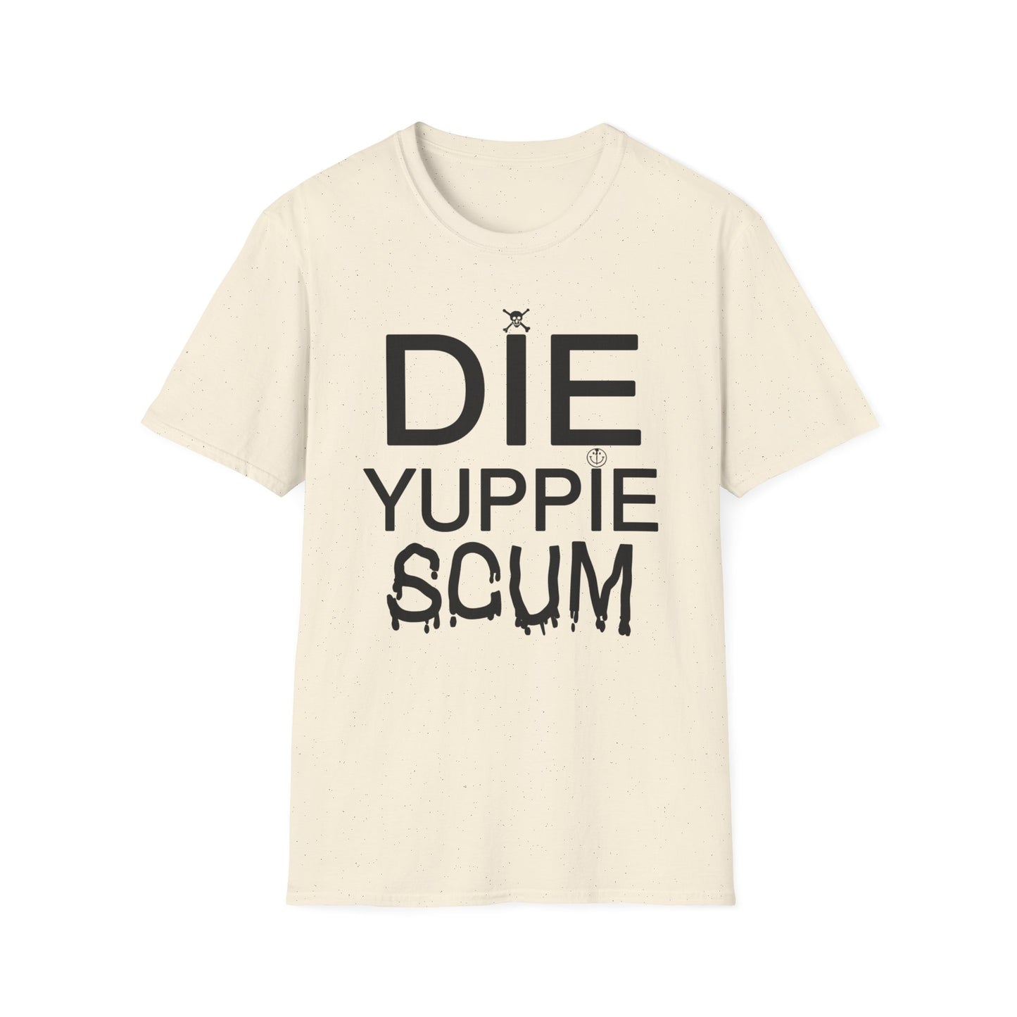 1980s NY inspired anti-gentrification message "die yuppie scum"! tshirt