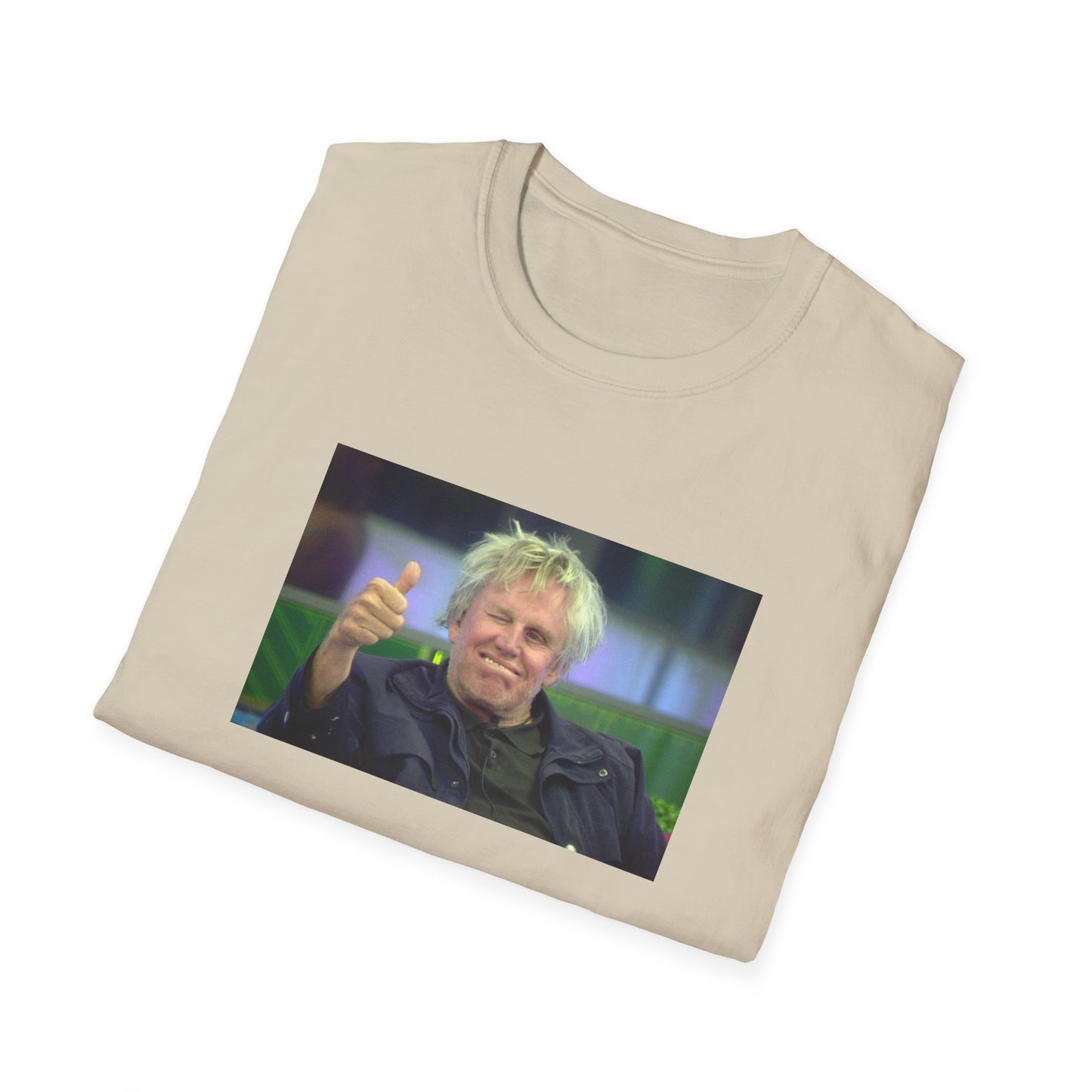 gary busey thumbs up tshirt