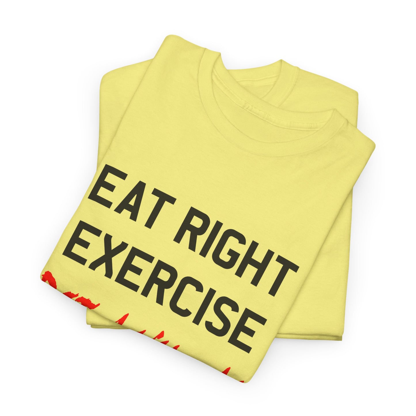 90s vintage graphic eat right die anyway reproduction tshirt