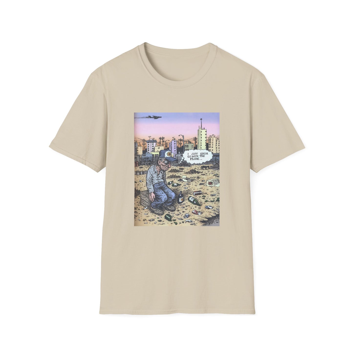 r. crumb i just kinda go with the flow tshirt