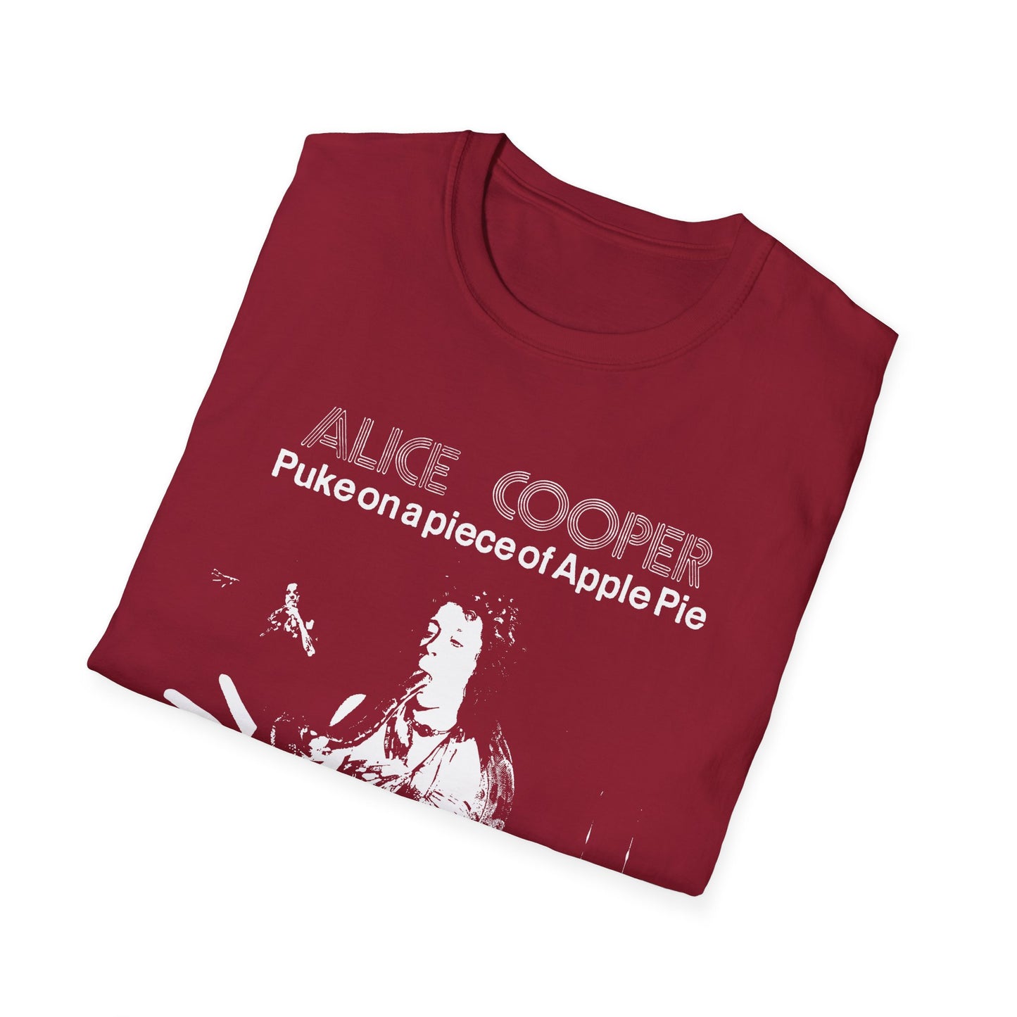 alice cooper puke on a piece of apple pie bootleg from detroit show 1971 tshirt