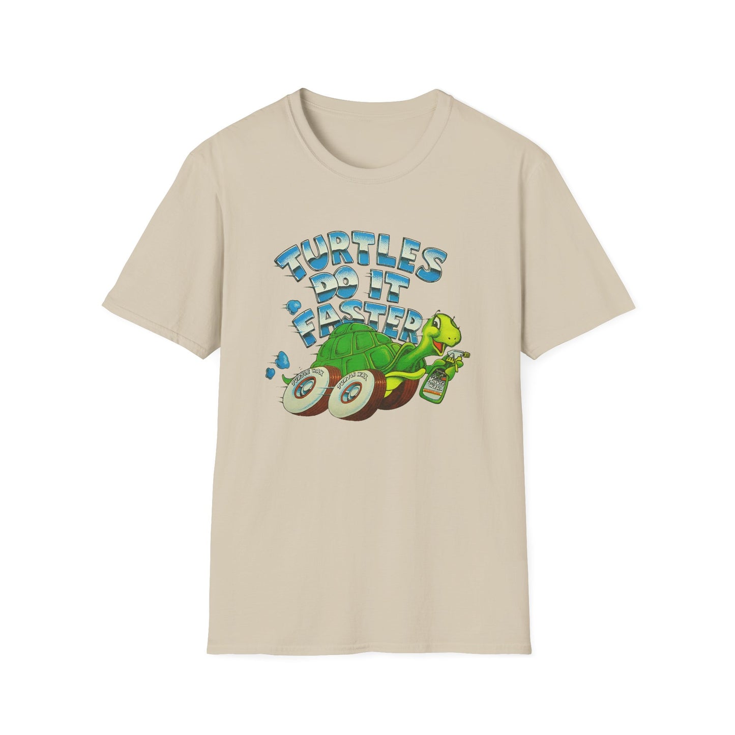 1980s turtle wax advertisement turtles do it faster reproduction tshirt
