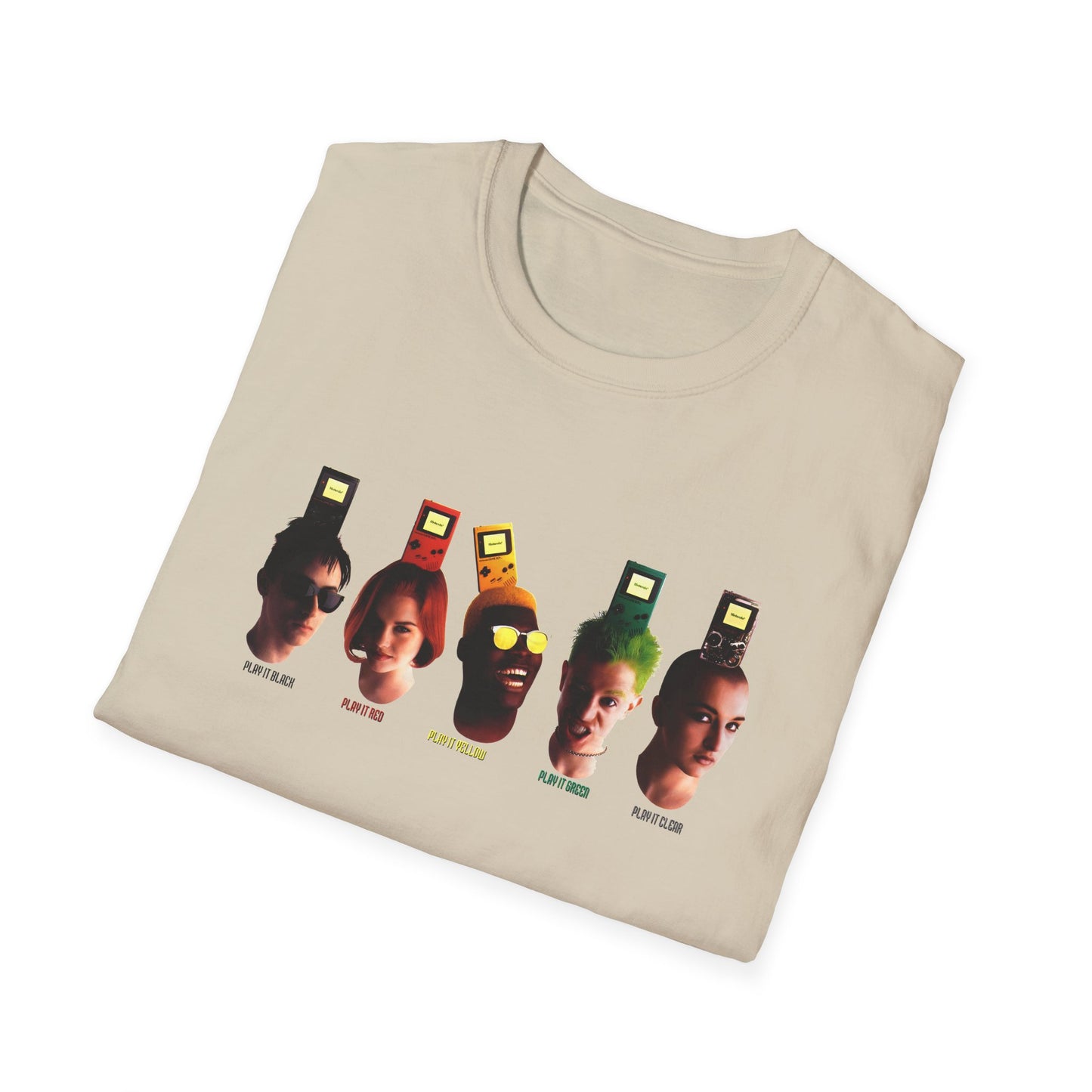 gameboy play it loud series advertisement tshirt