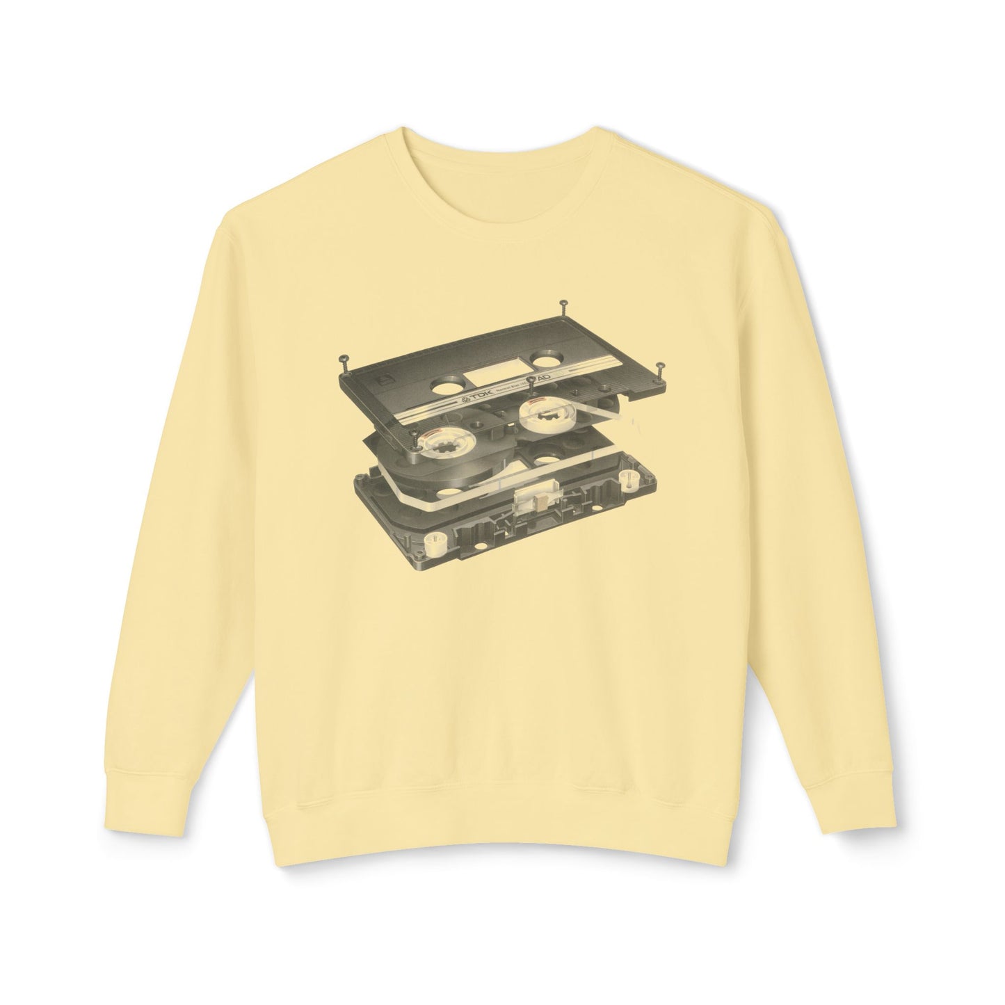exploded view cassette tape hisashi saito 1980 airbrush graphic 100% cotton sweatshirt