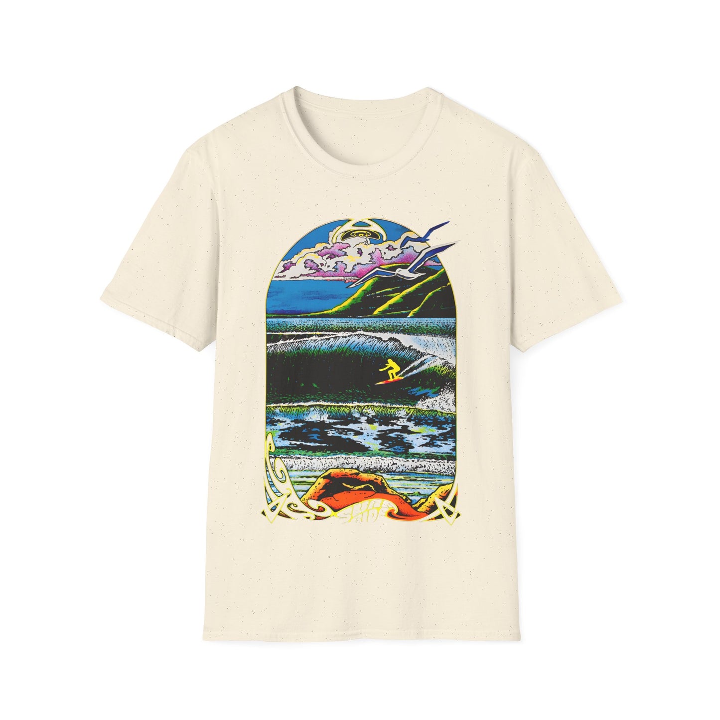 1976 surf rider psychedelic black light poster tshirt