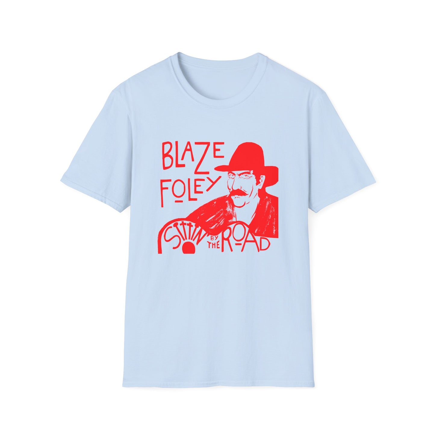 blaze foley sittin' by the road red stencil fan art tshirt