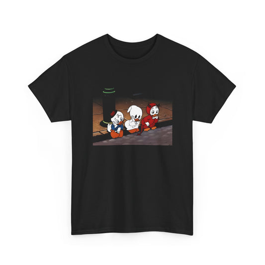 trick or treat 1952 huey, dewey, and louie cartoon reproduction tshirt