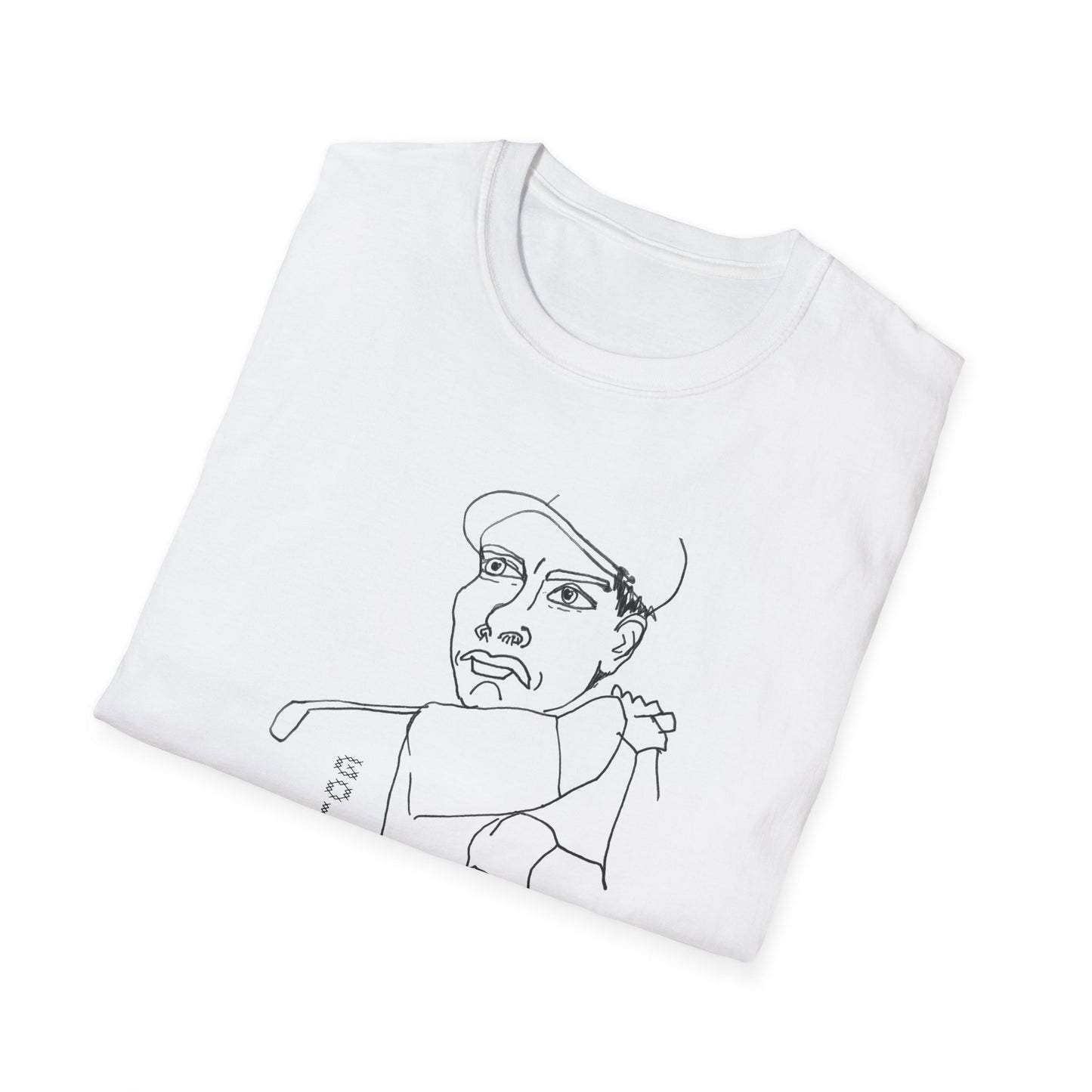 original drawing of a golfing man golf sucks maybe it does maybe it doesn't tshirt