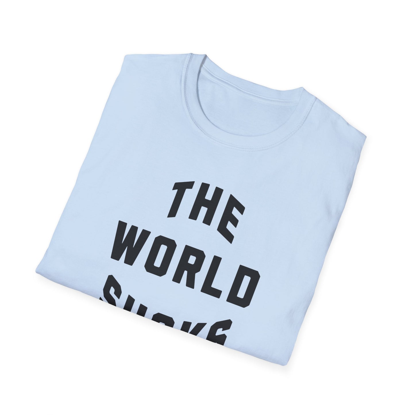 the world sucks vintage design tshirt