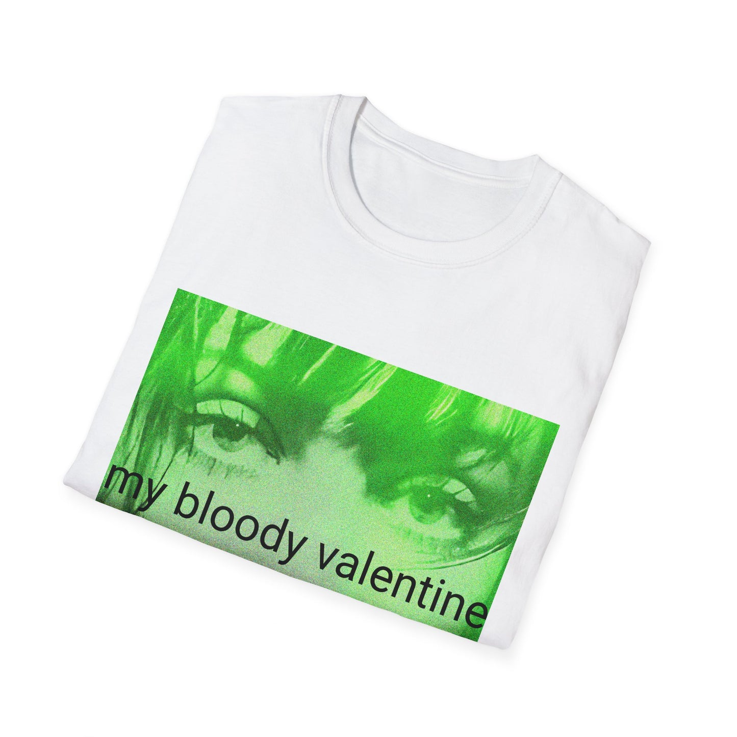 my bloody valentine belinda butcher close up in green tshirt