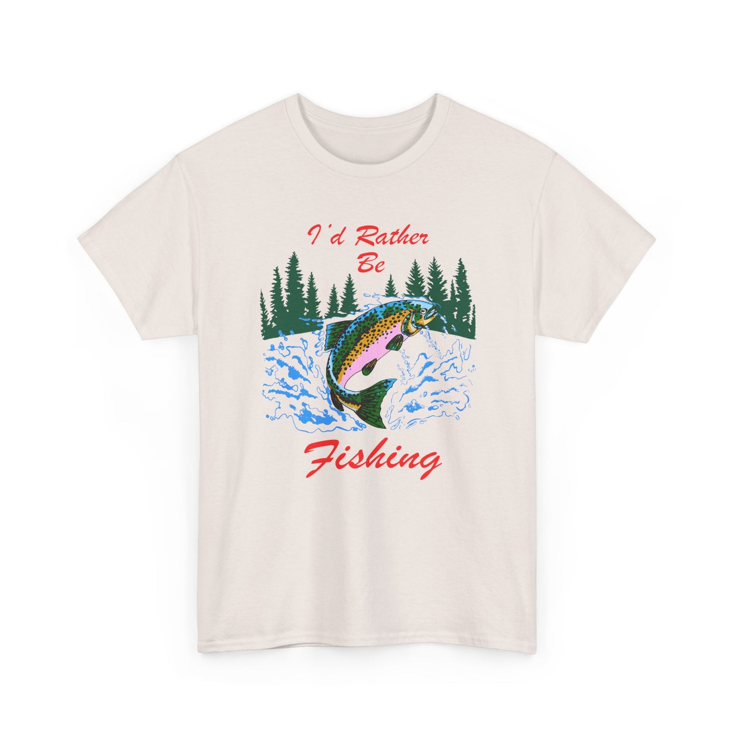 vintage i'd rather be fishing reproduction tshirt