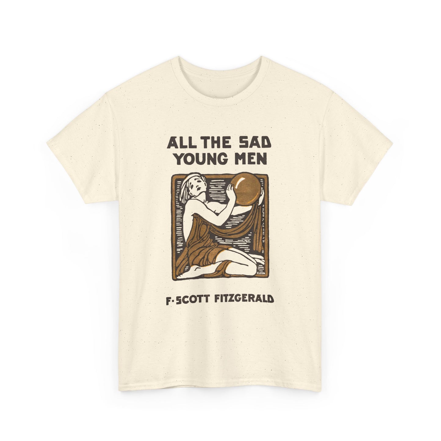 1926 f. scott fitzgerald book cover by cleo damianakes for all the sad young men tshirt