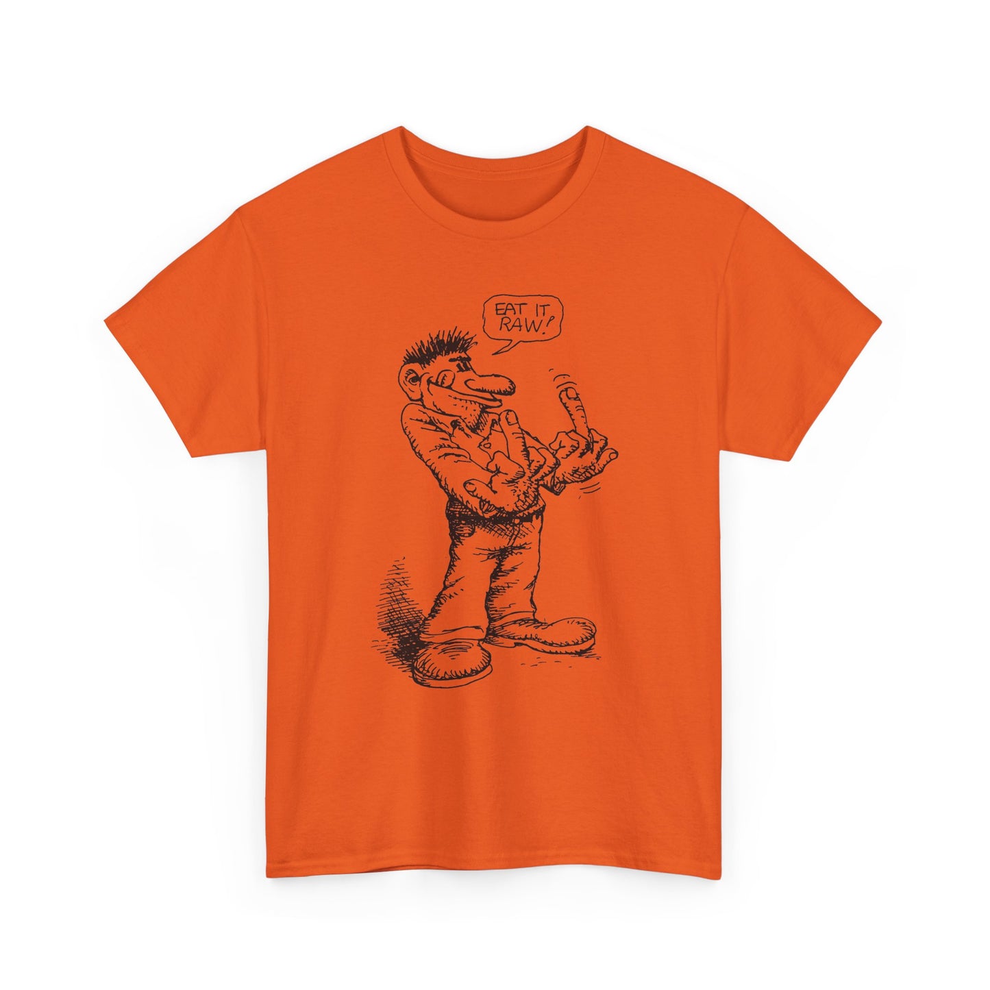 r. crumb eat it raw! double middle finger tshirt